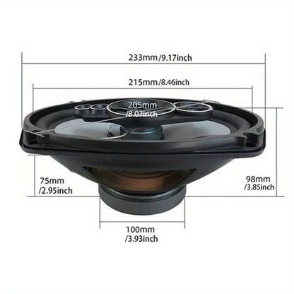 1200W 5-Way Coaxial Car Speakers 6x9 Inch – HiFi Full Range 44Hz-25kHz, 4-Ohm, 89dB Sensitivity, Universal 12V Fit for Car Door Stereo Audio
