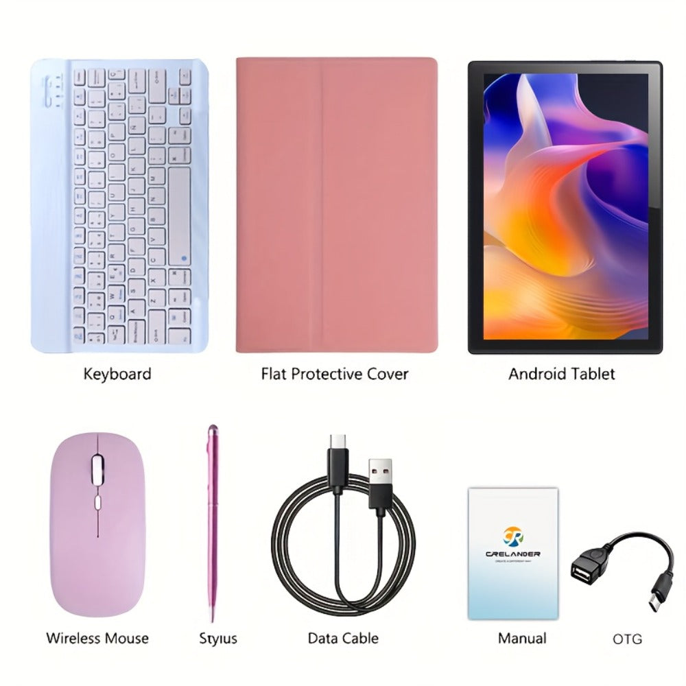 Android Tablet 10.1-Inch Work and Study Bundle with 6GB RAM, 128GB Internal Storage and Keyboard