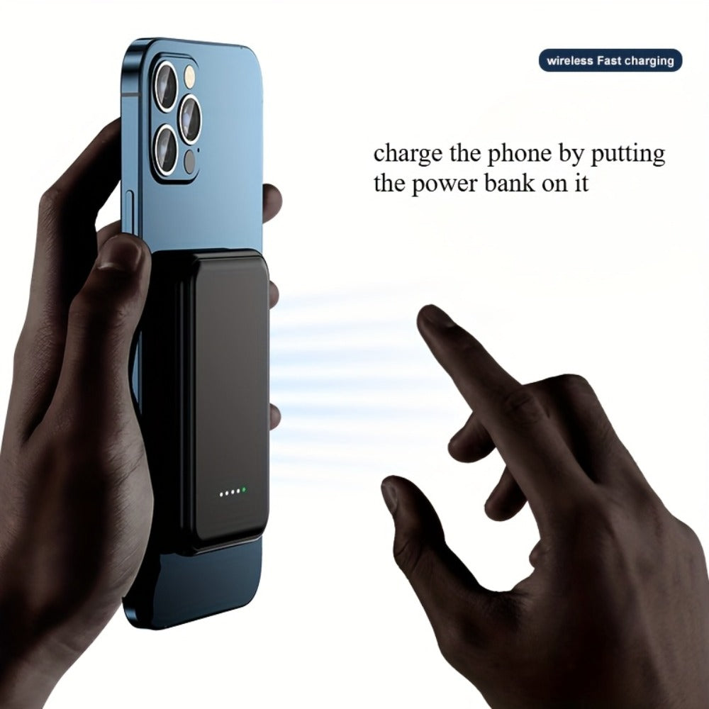 Power Bank Magnetic 5000mAh or 10000mAh with 5W Wireless Charging, LED Display and Dual Inputs