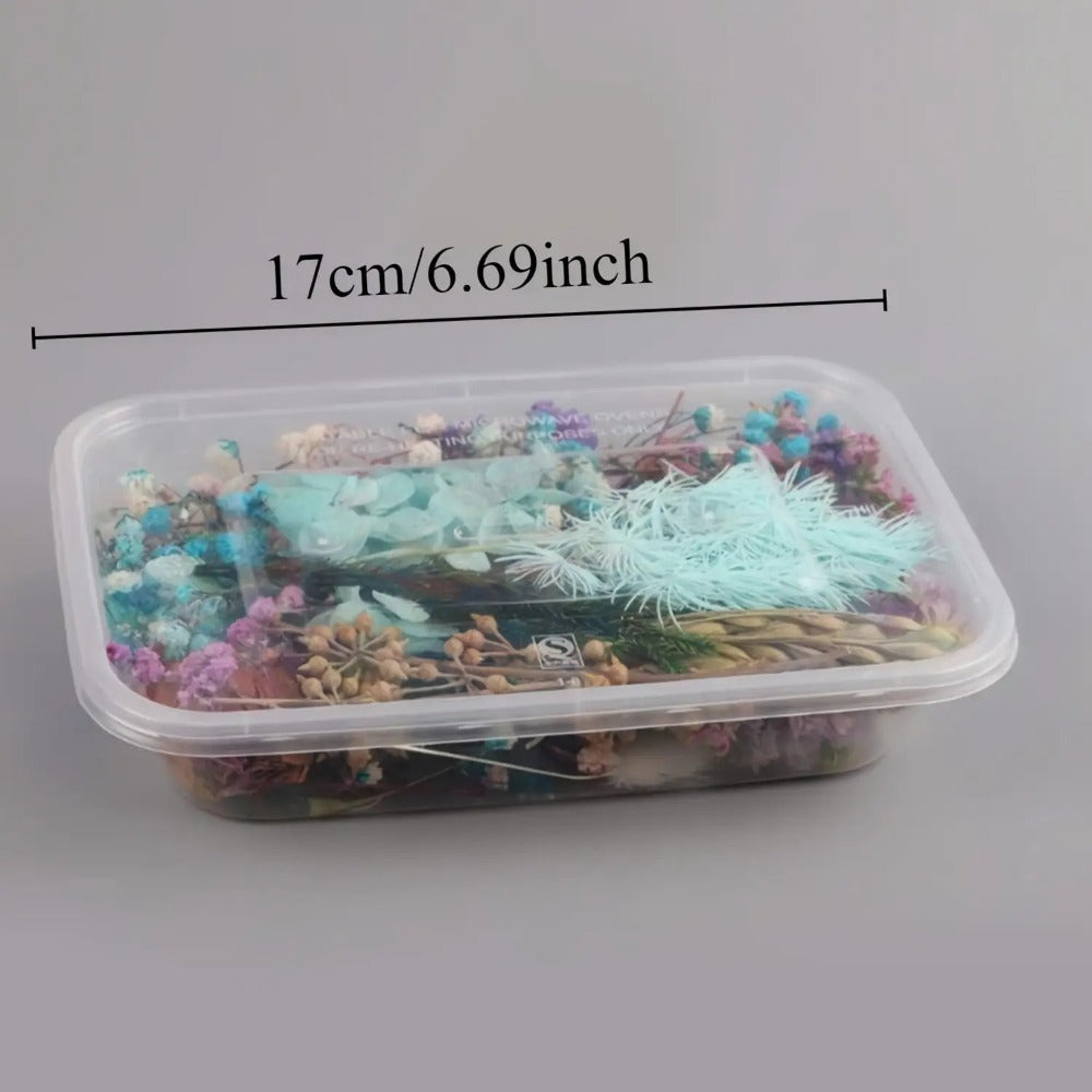 Four-Box Mixed Dried Flower Set with Assorted Colors and Small Botanical Pieces for Craft Decoration