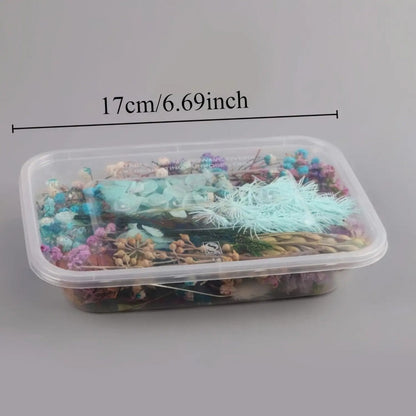 Four-Box Mixed Dried Flower Set with Assorted Colors and Small Botanical Pieces for Craft Decoration