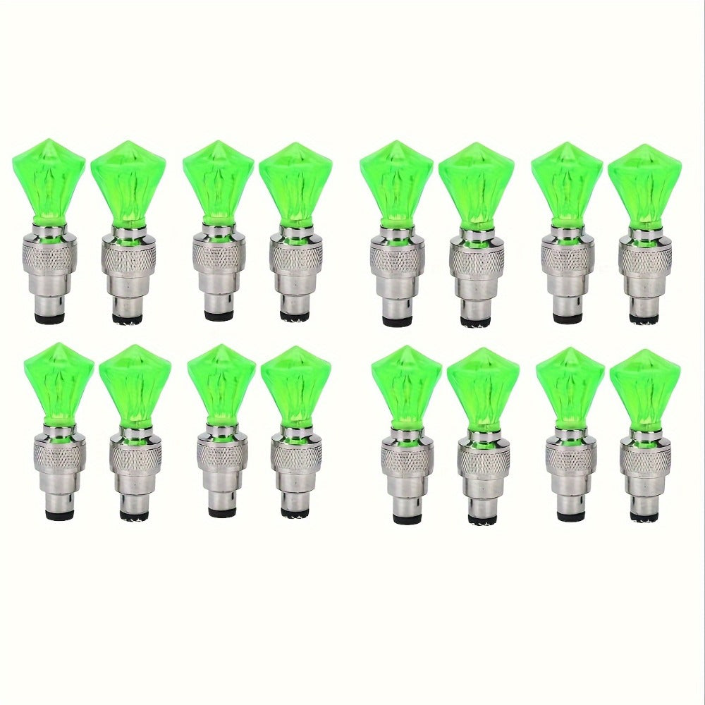 LED Tire Valve Stem Light Sets in 4-, 8- or 16-Piece Blue, Green, Red, Mixed and Skull-Top Configurations