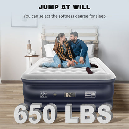 Air Mattress with Built-In Pump, 18'' Self-Inflating Portable Air Bed for Home, Camping & Travel