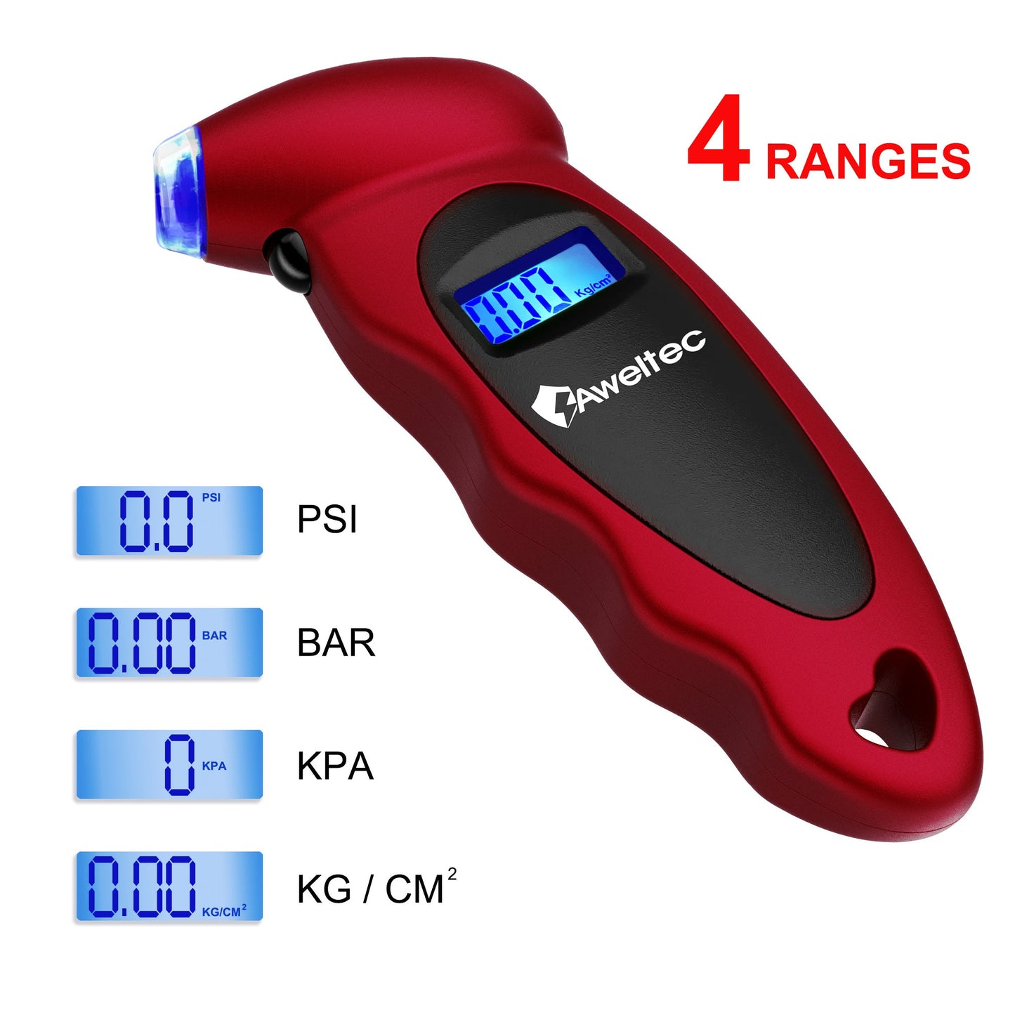 Digital Tire Pressure Gauge 2-Pack 150 PSI – Backlit LCD, 4 Modes PSI/Bar/KPA/Kgf, Non-Slip Grip for Car, Truck, Motorcycle & Bicycle
