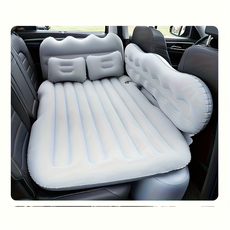 Car Inflatable Mattress for SUV Back Seat – Portable Foldable Air Bed, PVC Flocking, with Air Pump, 2 Pillows & Storage Bag (5 Colors)
