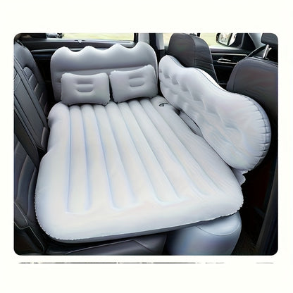 Car Inflatable Mattress for SUV Back Seat – Portable Foldable Air Bed, PVC Flocking, with Air Pump, 2 Pillows & Storage Bag (5 Colors)