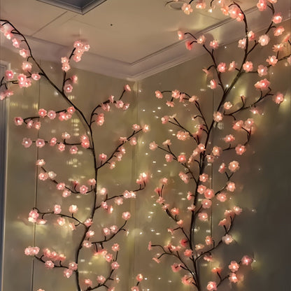 String Lights, Cherry Blossom Branch Chandelier with USB Power, Eight Modes and Four LED-and-Length Options