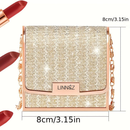 Matte Lipstick Gift Set 3pcs in Silvery Chain Bag Box, Velvet Finish Waterproof Red Lip Color, Conditioning Formula 3.5g Each