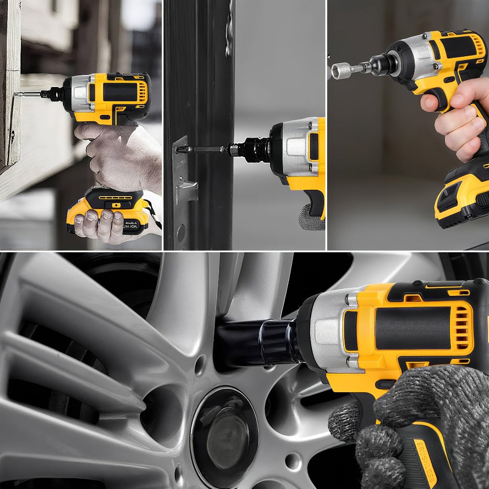Cordless Impact Wrench 1/2 Inch Brushless, 450N.m 259Ft-lbs High Torque Impact Gun, 3300RPM Variable Speed
