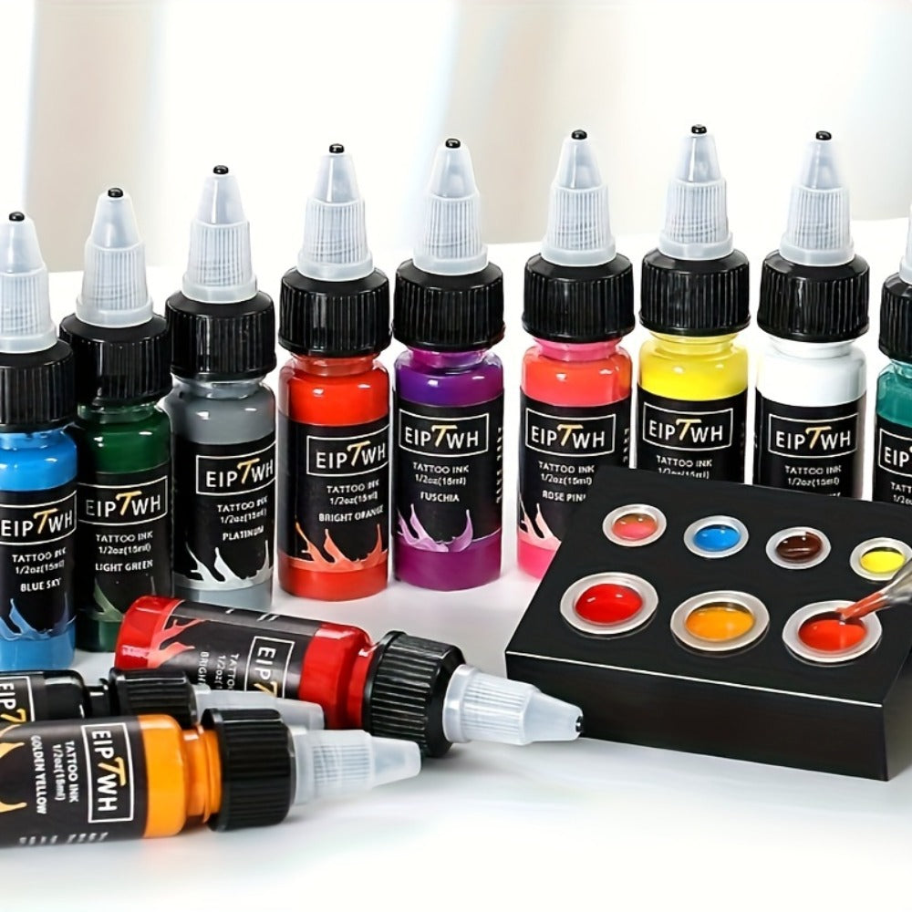 Tattoo Ink EIPTWH 14-Color Set with 15ml Bottles and One Complete Kit Configuration with Item-Specific Color, Capacity and Bottle Choices