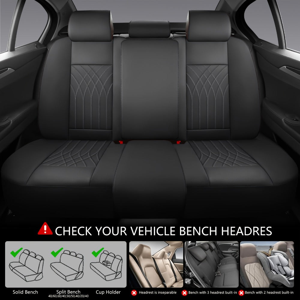 Car Seat Covers PU Leather Full-Coverage Set with Two-Front or Five-Seat Configuration Options