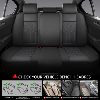 Car Seat Covers PU Leather Full-Coverage Set with Two-Front or Five-Seat Configuration Options