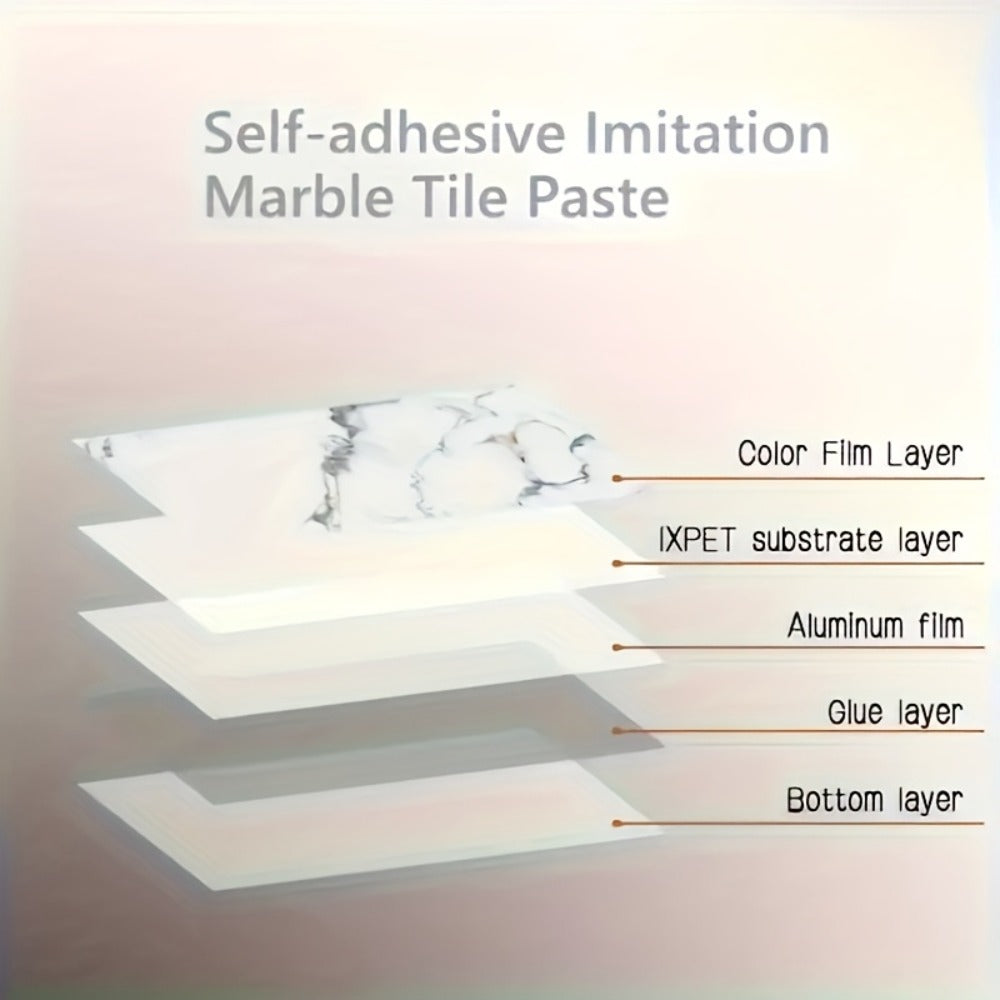 3D Marble Peel and Stick Wall Tile Stickers Self Adhesive Removable Wallpaper Roll for Kitchen Backsplash Bathroom Living Room Bedroom Wall