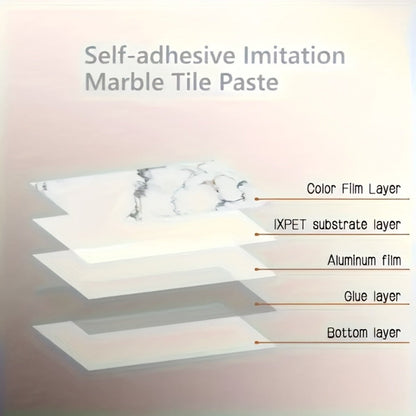 3D Marble Peel and Stick Wall Tile Stickers Self Adhesive Removable Wallpaper Roll for Kitchen Backsplash Bathroom Living Room Bedroom Wall