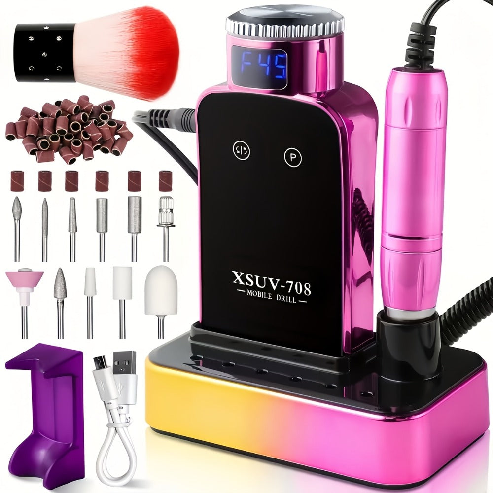 45000RPM Cordless Nail Drill Machine, Rechargeable Professional Electric Efile for Acrylic & Gel Nails