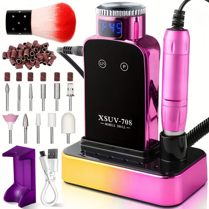 45000RPM Cordless Nail Drill Machine, Rechargeable Professional Electric Efile for Acrylic & Gel Nails