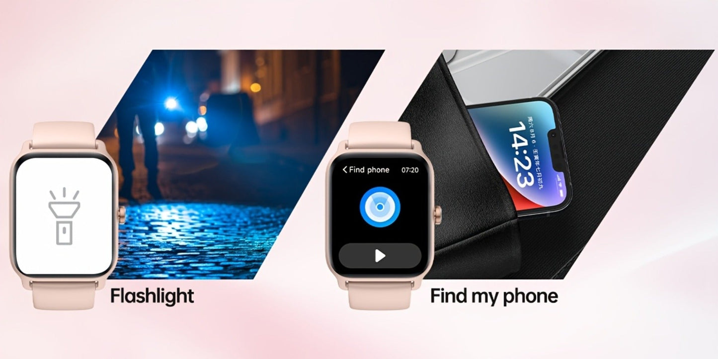 Smartwatch with Built-in Alexa FAWEIO 1.8" HD Touch Screen, Bluetooth Calling, 100+ Sport Modes, Fitness Tracker Heart Rate Sleep