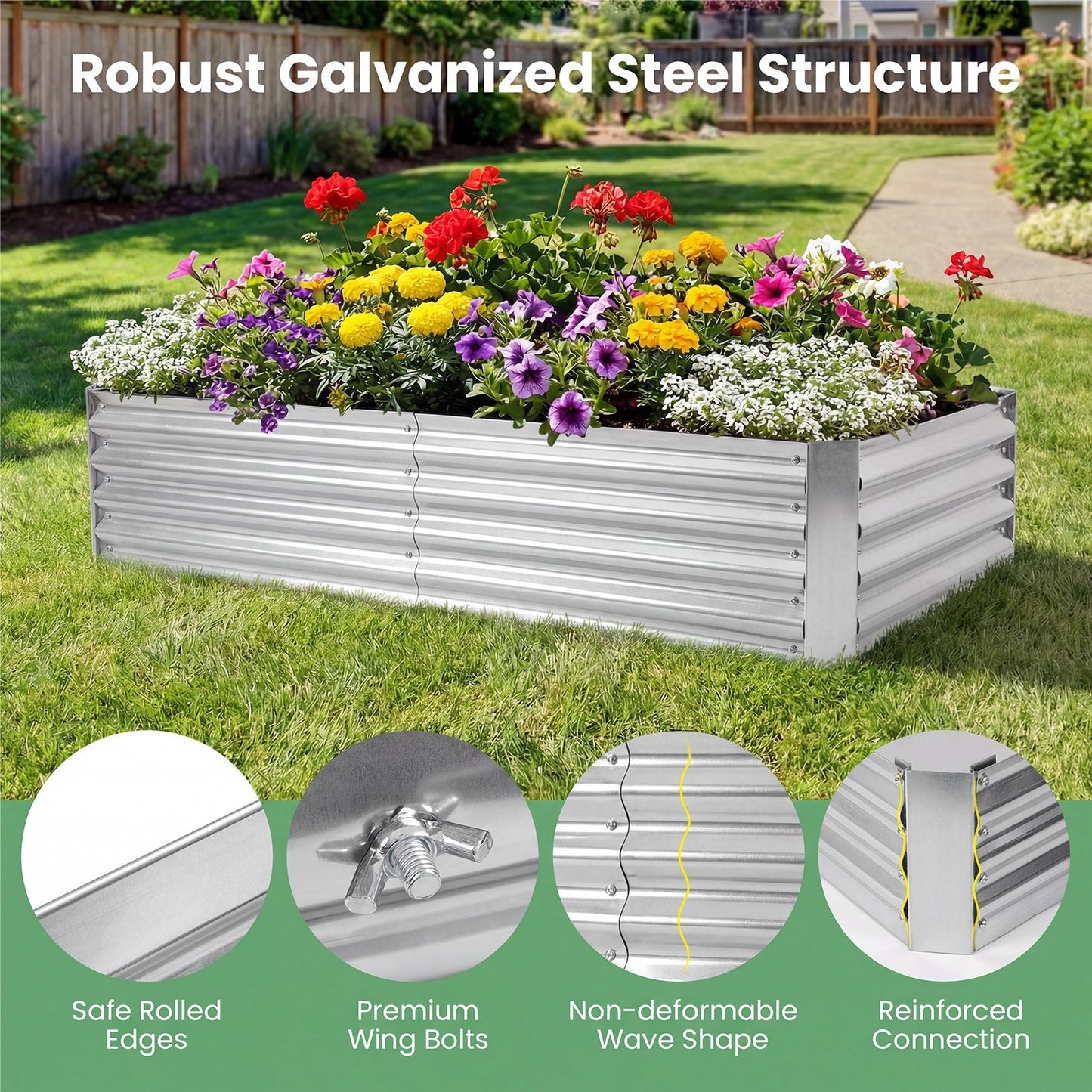 Raised Garden Bed with Greenhouse Cover 3-in-1 for Garden, Patio and Yard Use, with the Listed Configuration