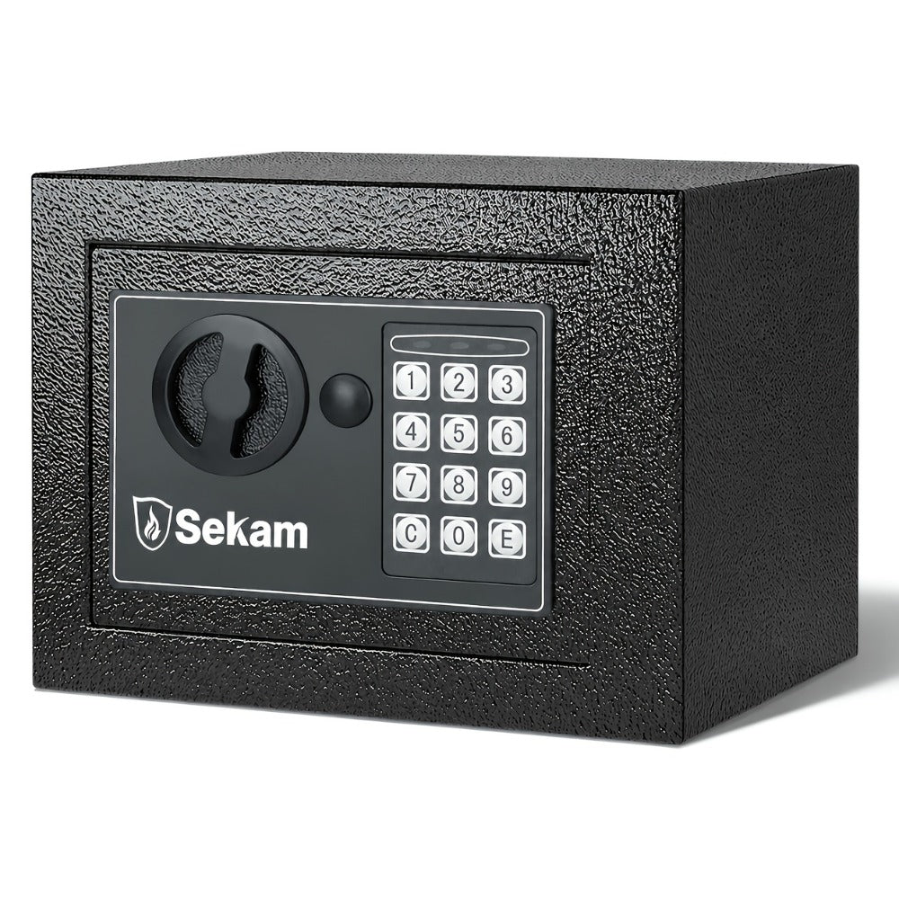 Fireproof Home Safe Box with Digital Keypad and Key Lock Steel Security Safe for Money for Entryways, Bedrooms and Living Spaces