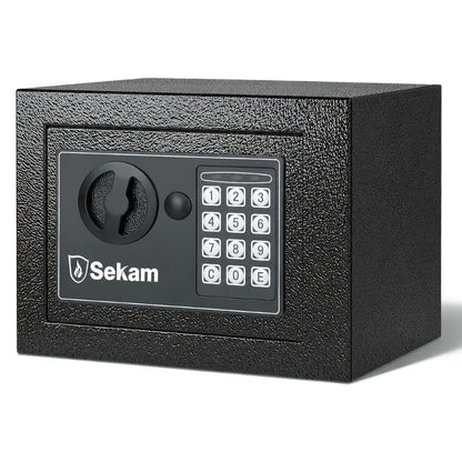Fireproof Home Safe Box with Digital Keypad and Key Lock Steel Security Safe for Money for Entryways, Bedrooms and Living Spaces