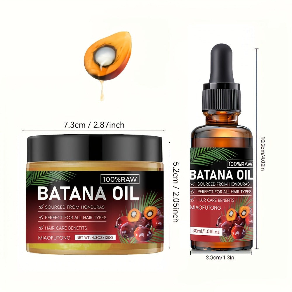 Pure Honduran Batana Oil 2-Pack – Natural Scalp Nourishing Strengthening Repair Oil for Dry Damaged Brittle Thinning Hair