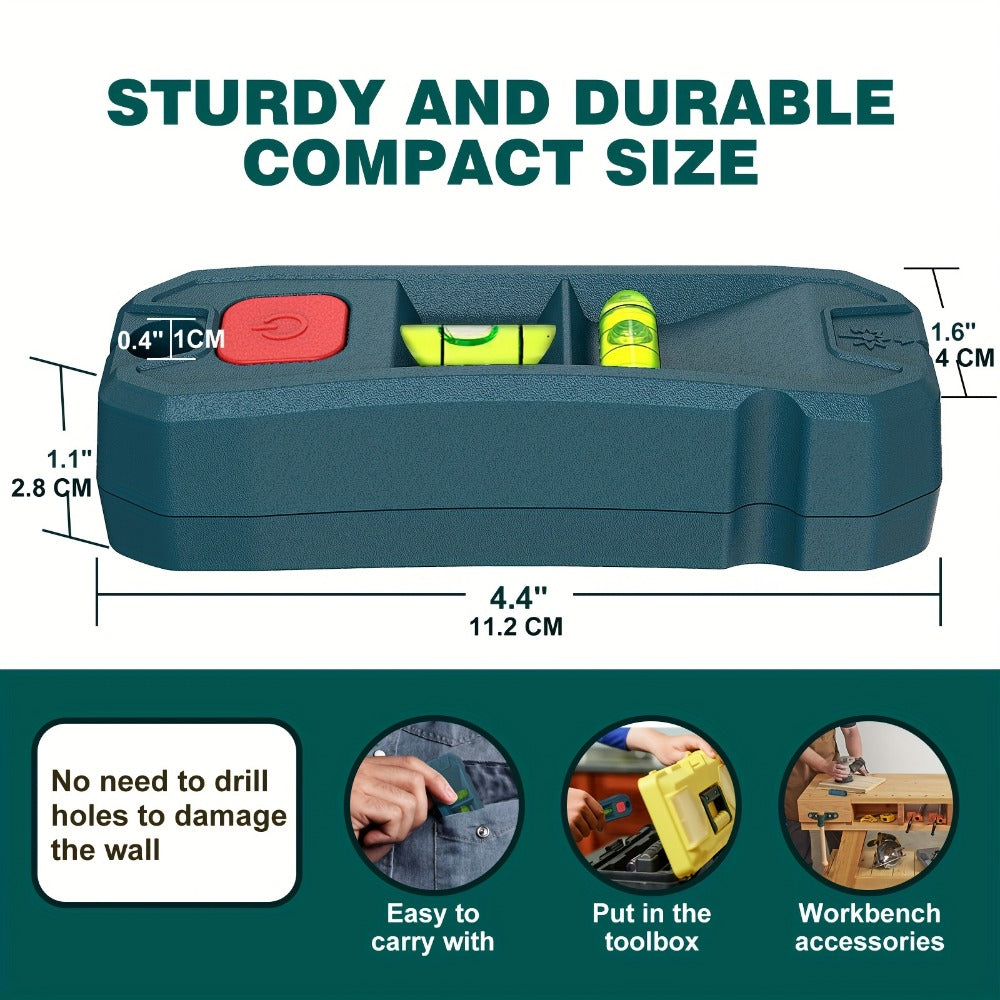 Magnetic Stud Finder with Laser Level, High Brightness Laser Marker, Horizontal & Vertical Bubble Level