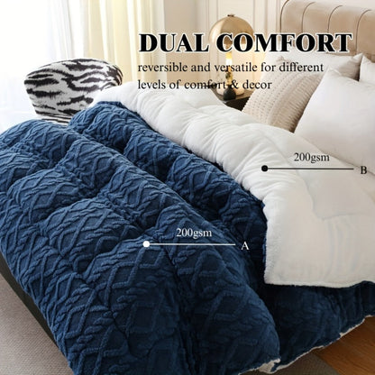 Sherpa Comforter Double-Sided Plush Taffeta, Extra Thick 500GSM Warm Fluffy Comforter for Autumn & Winter – Soft Cozy Bedding for Twin XL