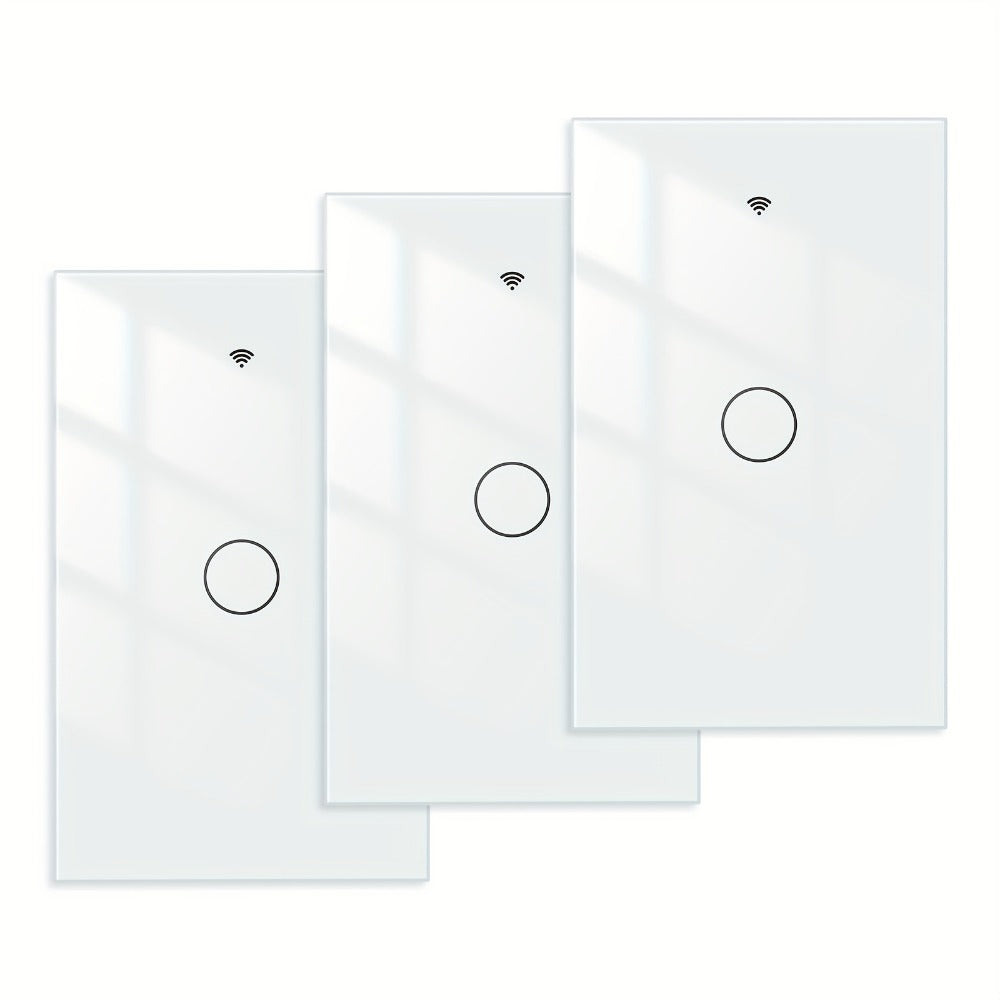 No Neutral Wire Smart Touch Wall Switch MOES WiFi 1/2/3 Gang Single Fire, Works with Alexa & Google Home