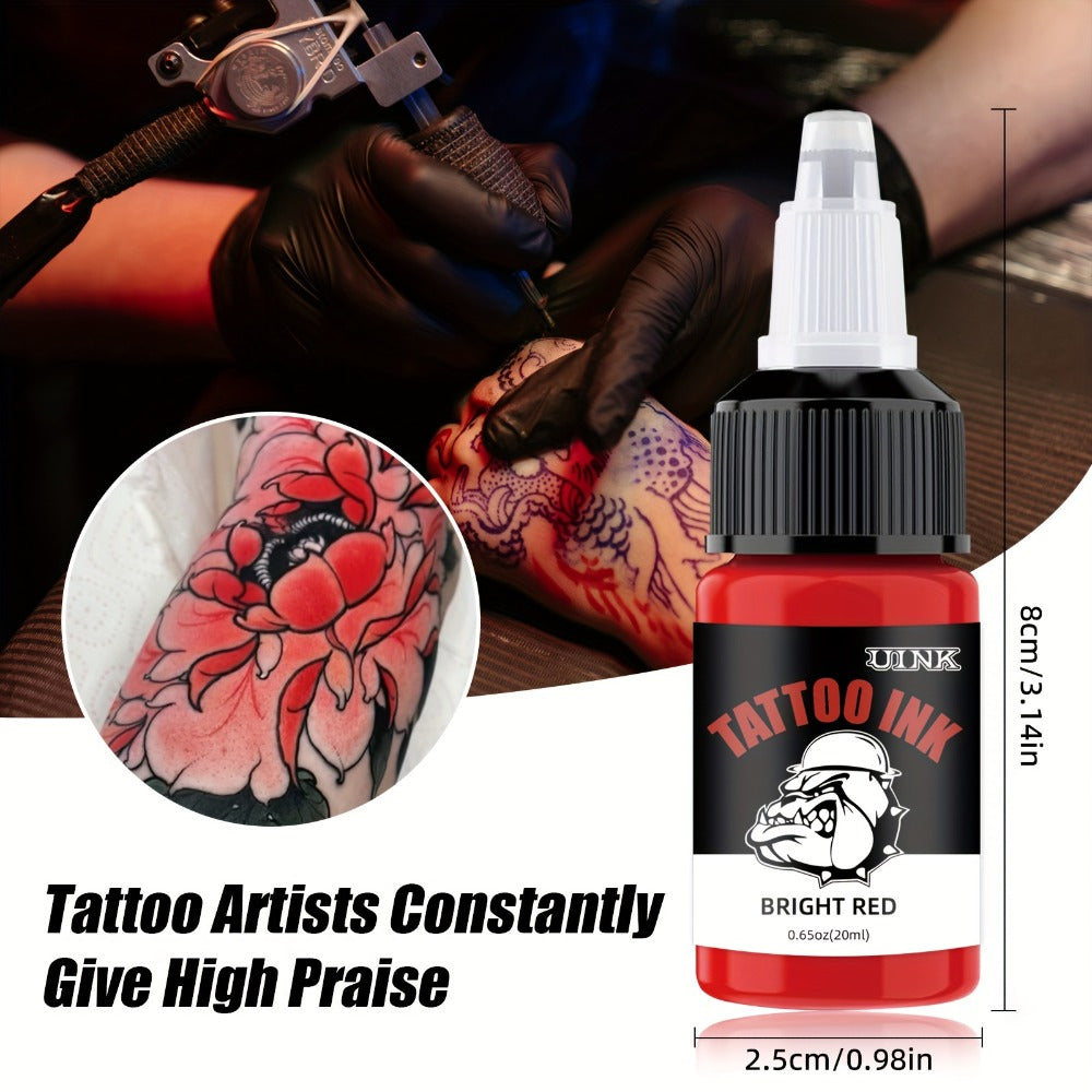 Tattoo Ink Set Professional 7 & 18 Colors 20ml Large Bottle Tattoo Cartridge Ink Kit for Temporary Body Art, Festivals and Costumes