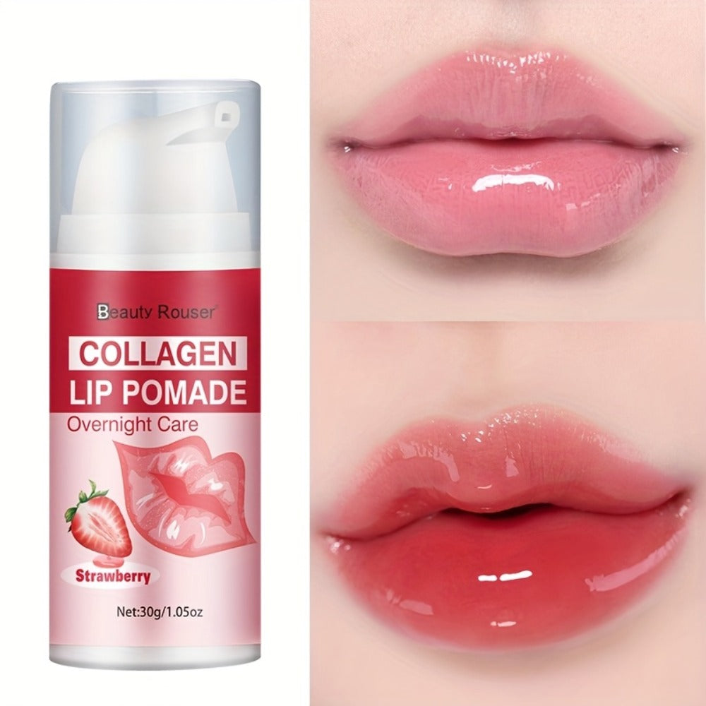 Lip Pomade Collagen 30g Moisturizing Plumping Lip Essence – Deep Hydration Day & Night Lip Care Nourishes Repairs Dry Chapped Lips