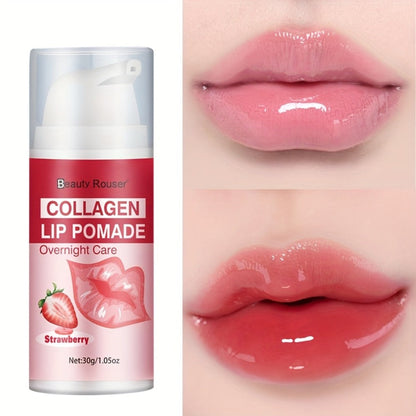 Lip Pomade Collagen 30g Moisturizing Plumping Lip Essence – Deep Hydration Day & Night Lip Care Nourishes Repairs Dry Chapped Lips