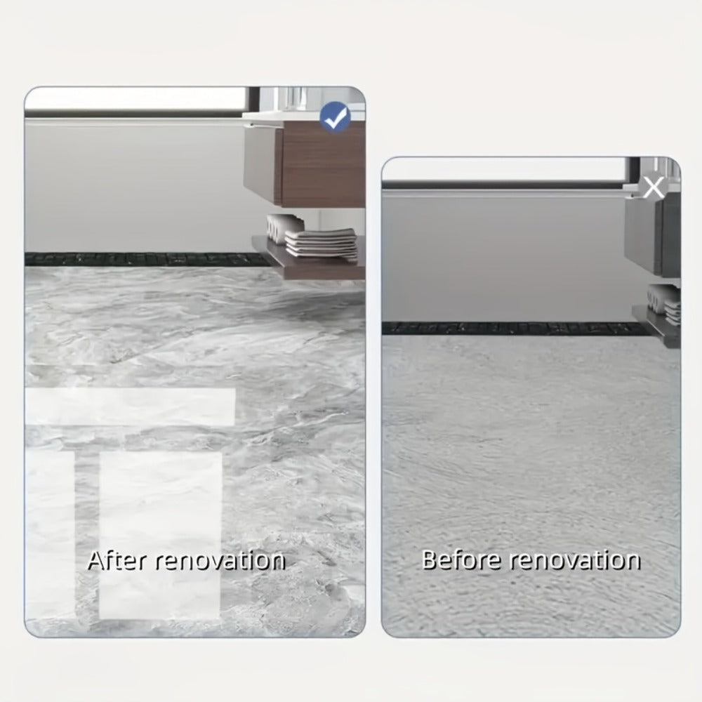 Self-Adhesive Marble Vinyl Floor Wallpaper 3 Rolls 23.62x197.75in – Oil-Proof Anti-Slip, for Entryways, Bedrooms and Living Spaces