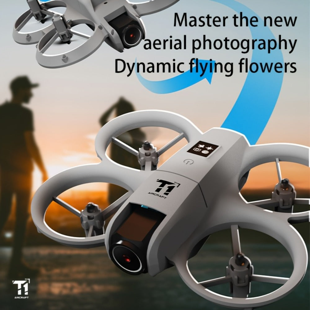Mini 4K FPV Drone 180° Rotating Dual Camera Optical Flow Positioning Dual Batteries 360° Flip One-Key Takeoff Anti-Shake