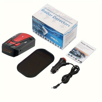 16-Band GPS Detector for Cars 360 Degree Anti-GPS Speed Camera LIDAR Detector Voice Alarm Real-Time Threat Alerts Enhanced Safety Features