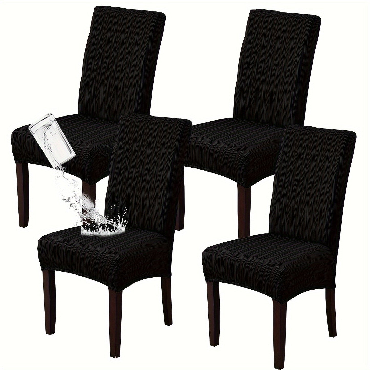 Dining Chair Covers Stretch Slipcovers Set of 4 or 6, Stain Resistant Removable Chair Protector for Home Kitchen Restaurant Wedding