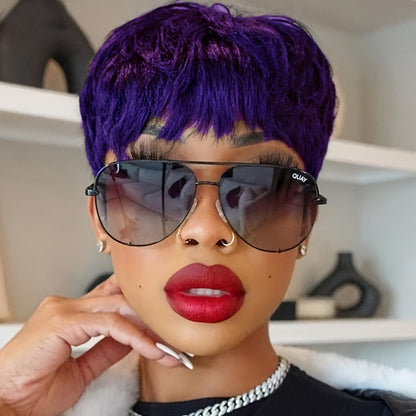 Synthetic Wig 4-Inch Wavy Pixie with Bangs in Eight Color Codes for Costume Styling with Item-Specific Color, Length, Texture and Cap
