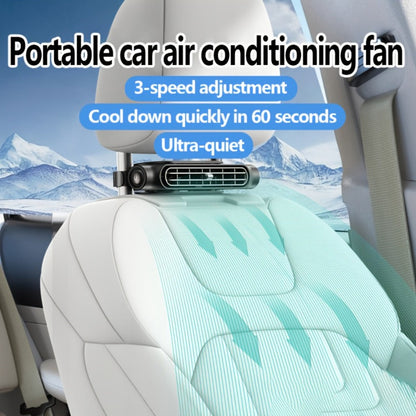 Bladeless Car USB Fan – 3-Speed Silent Cooling, Fits All Vehicles, Car Seat Fan with USB Charging Cable, Black & White