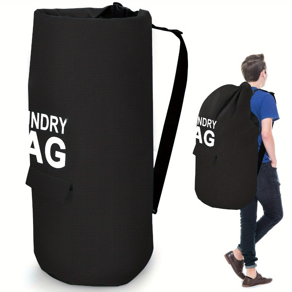 Large Laundry Bag Backpack with Adjustable Shoulder Strap | Foldable Portable Laundry Basket Machine Washable | Space Saving Hamper