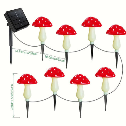 Solar Mushroom Garden Lights Outdoor 8 LED 8 Modes, for Garden, Pathway and Patio Lighting