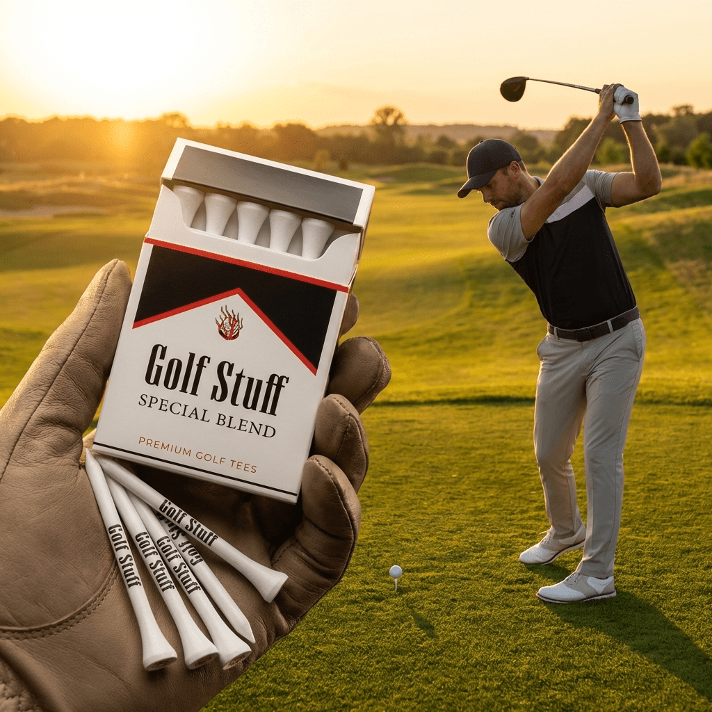 24-Piece Plastic Golf Tee Set with 3.26-Inch White Tees and Two Red-and-White Novelty Storage Boxes