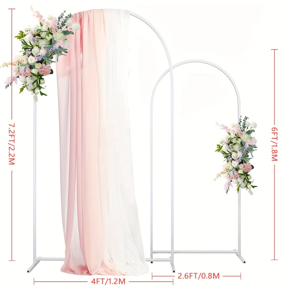 2-Piece Wedding Arch Backdrop Frame Set 7.2FT+6FT Metal Balloon Arch Stand for Wedding for Entryways, Bedrooms and Living Spaces