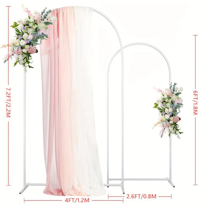 2-Piece Wedding Arch Backdrop Frame Set 7.2FT+6FT Metal Balloon Arch Stand for Wedding for Entryways, Bedrooms and Living Spaces