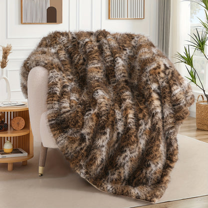 Faux Fur Throw Blanket 1060GSM Luxury – Super Soft Reversible Plush Mink Blanket for Bed Couch Sofa, Oversized Heavy Weight Cozy Blanket