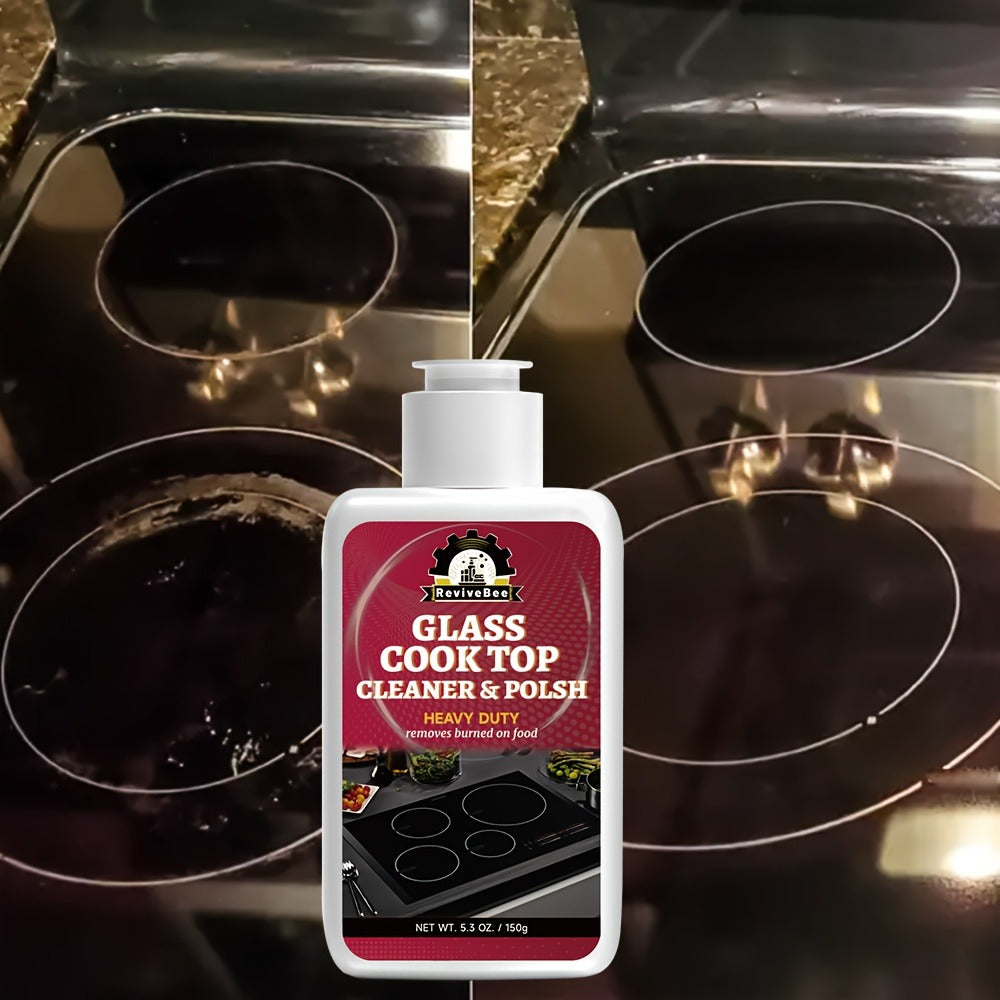 Ceramic Stove Cleaner Gel – Fast-Acting Stovetop Cleaner Removes Burnt-On Grease & Stains Without Scratching