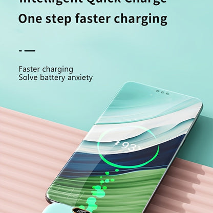 Mini Power Bank 5000mAh with Built-in USB-C Connector Fast Charging, Ultra-Compact Pocket Portable Charger for iPhone Android Samsung