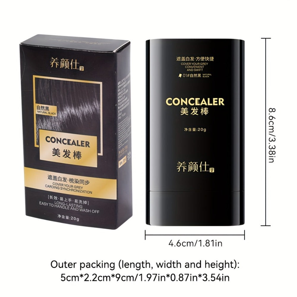 Instant Gray Root Concealer Hair Color Stick – Waterproof Sweatproof Non-Clumping Long-Lasting Formula with Built-in Comb Applicator