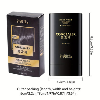 Instant Gray Root Concealer Hair Color Stick – Waterproof Sweatproof Non-Clumping Long-Lasting Formula with Built-in Comb Applicator