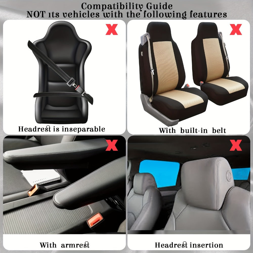 Car Seat Covers Fluffy Full-Cabin Accessory Set with Seat, Steering Wheel, Floor Mat and Belt Pieces