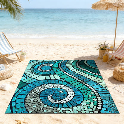 Outdoor Rug Non-Slip Decorative Foldable Portable Camping Mat Machine Washable for Patio Garden Pool Beach Picnic Living Area Multiple Sizes