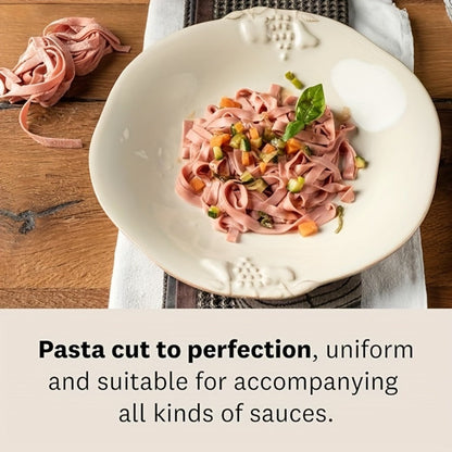 Manual Pasta Maker Machine Stainless Steel, Hand Crank Pasta Roller for Spaghetti Fettuccine Lasagne Noodles